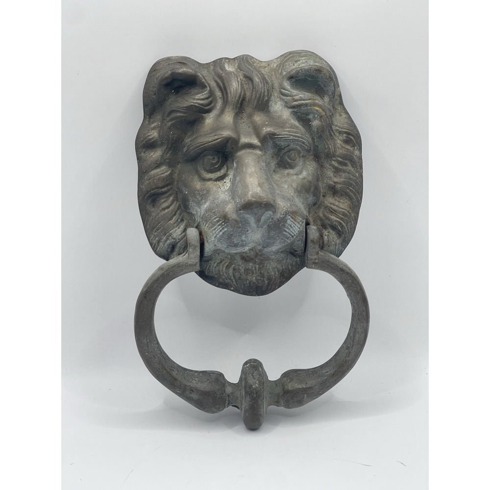 Antique Lion Head Door Knocker – Cast Metal – Architectural Salvage – Vintage‎